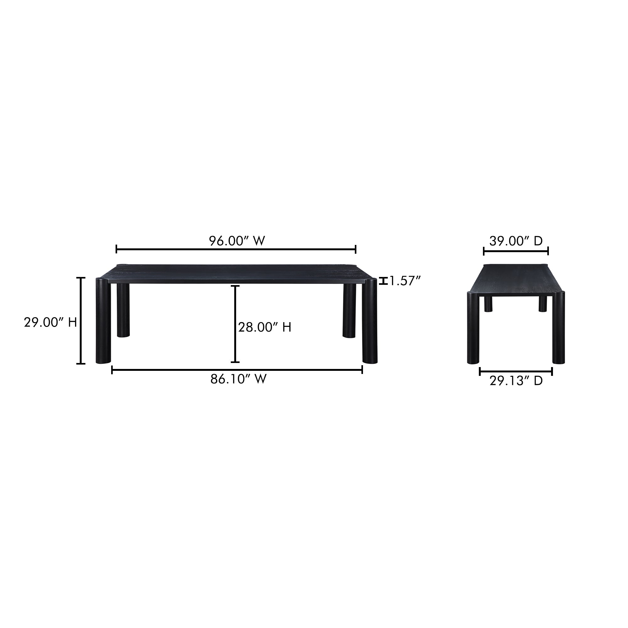 Post Large Dining Table Black