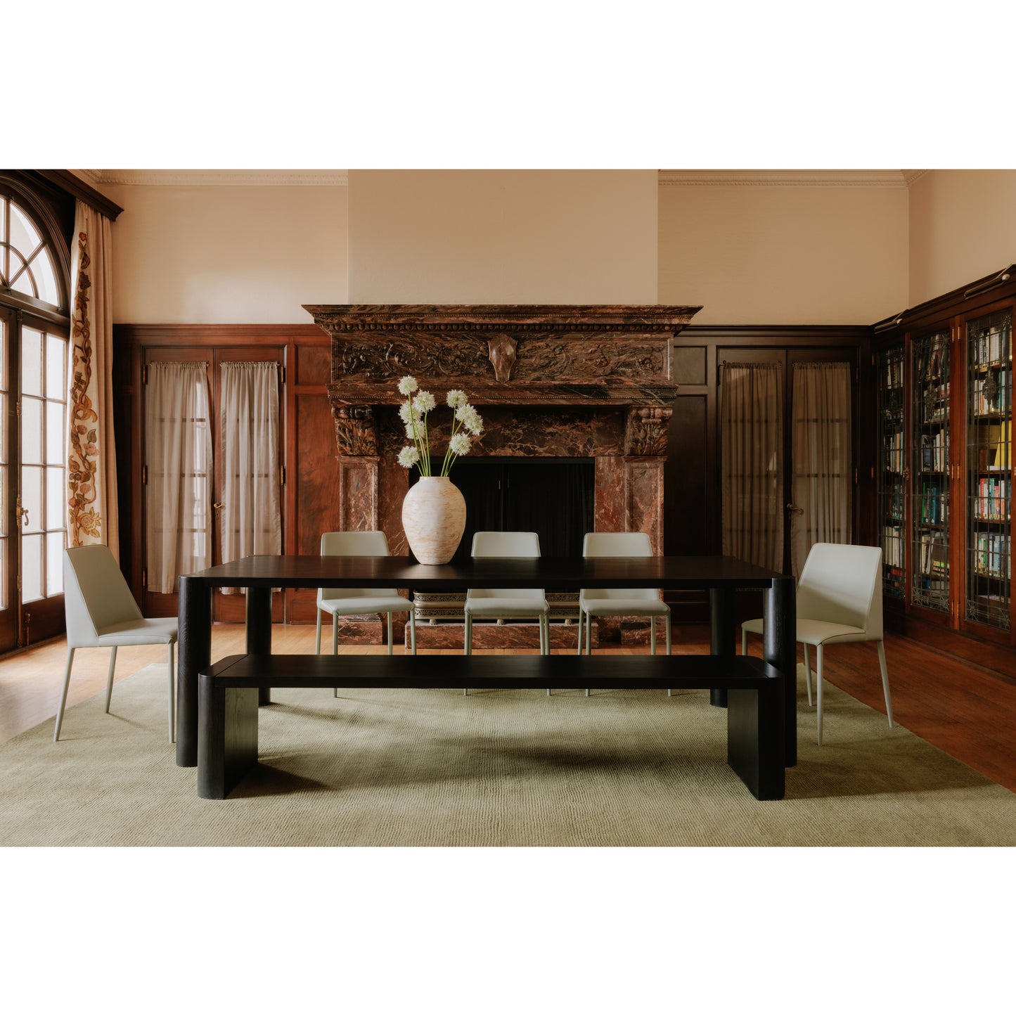 Post Large Dining Table Black by Moe's Home
