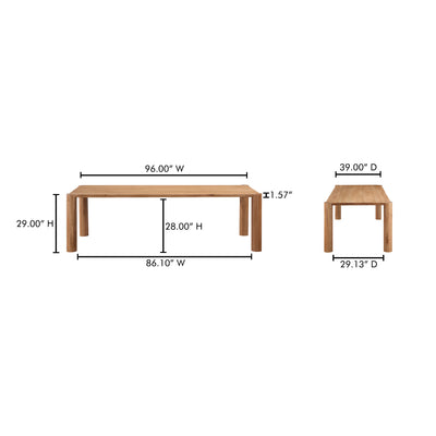 Post Large Table Large Natural Oak by Moe's Home