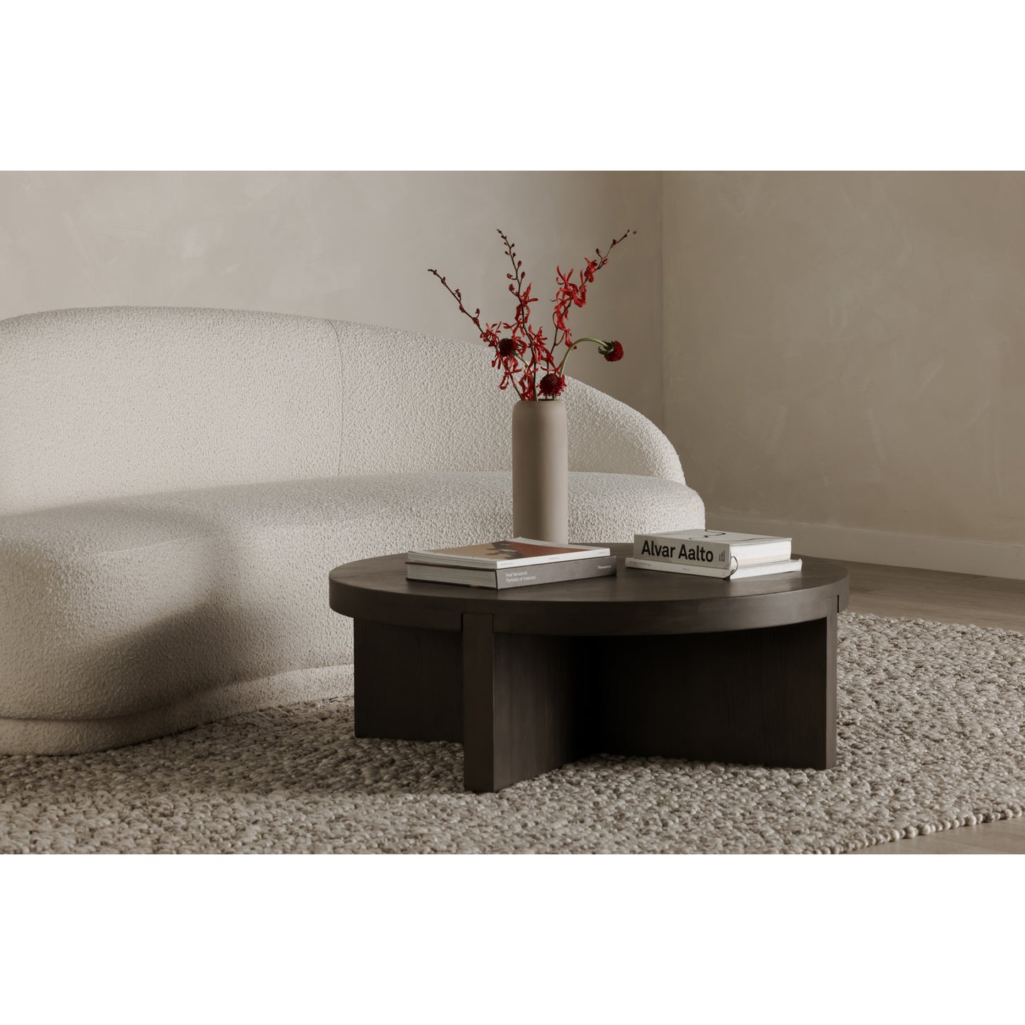 Folke Round Coffee Table Dark Brown by Moe's Home