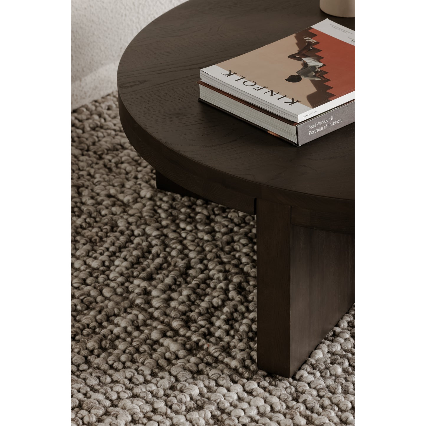 Folke Round Coffee Table Dark Brown by Moe's Home