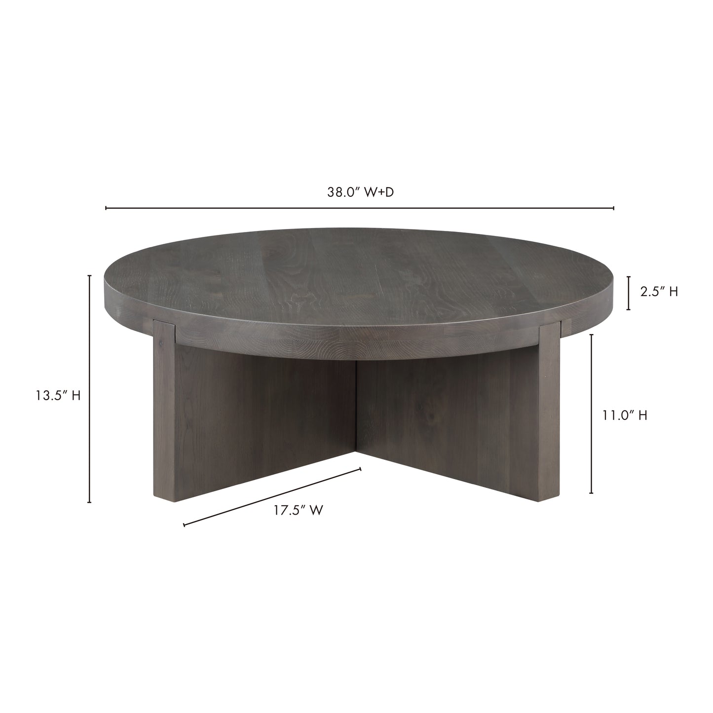 Folke Round Coffee Table Dark Brown by Moe's Home