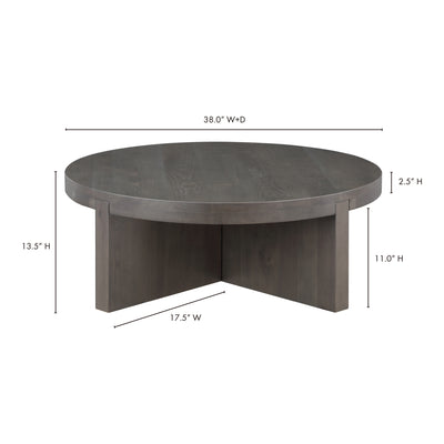 Folke Round Coffee Table Dark Brown by Moe's Home