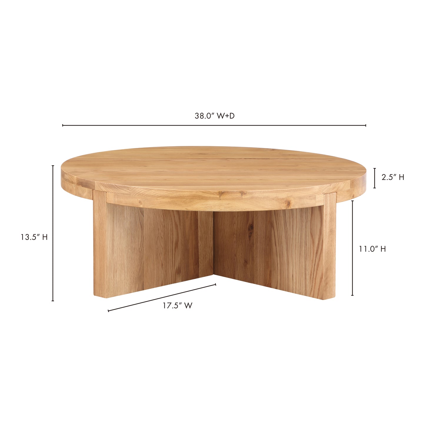 Folke Round Coffee Table Natural by Moe's Home