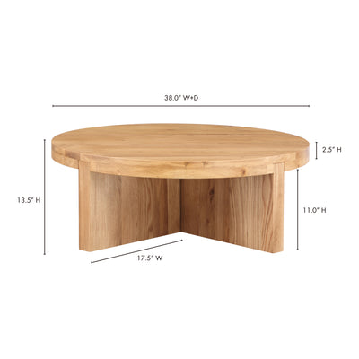 Folke Round Coffee Table Natural by Moe's Home