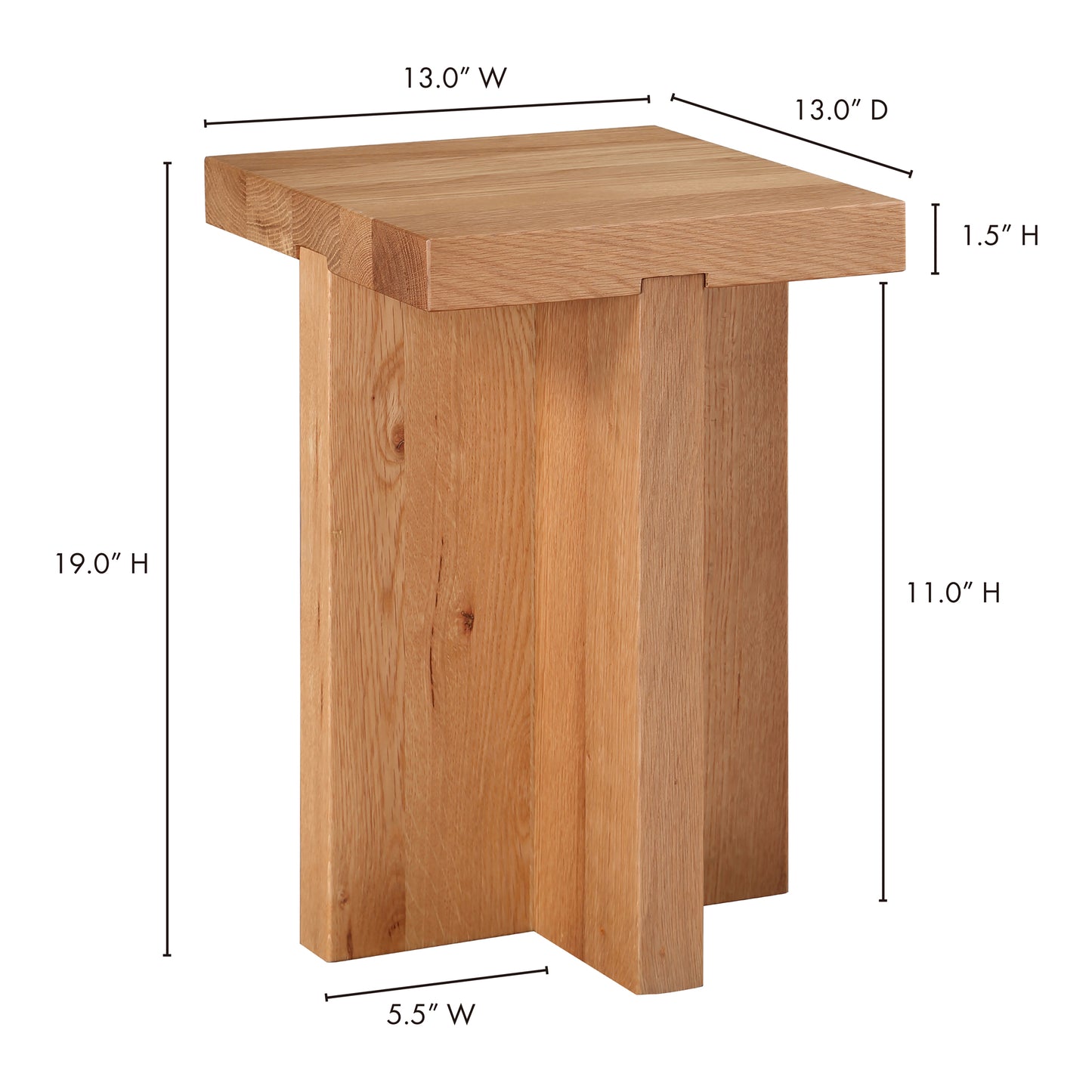 Folke Side Table Natural by Moe's Home