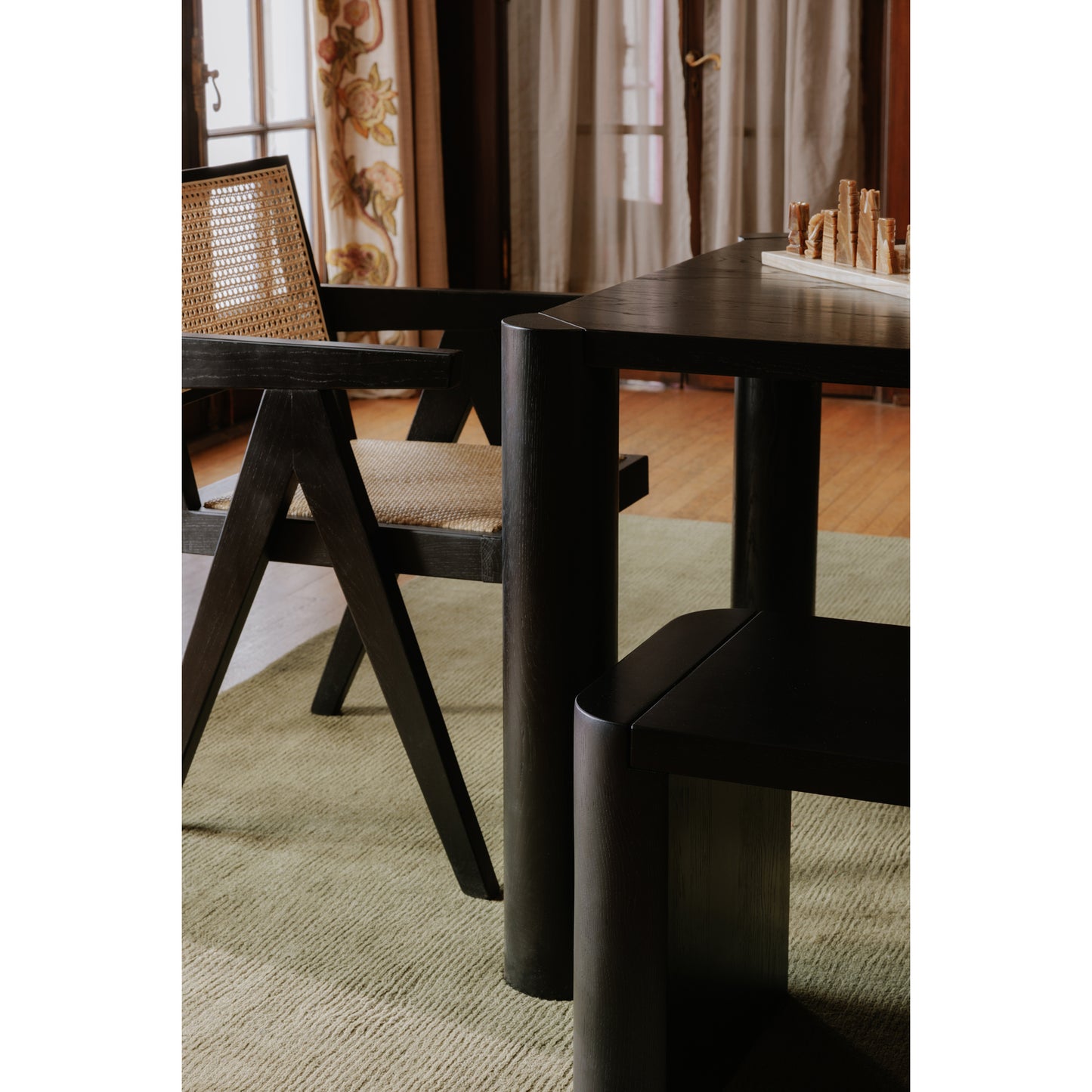 Post Small Dining Bench Black by Moe's Home