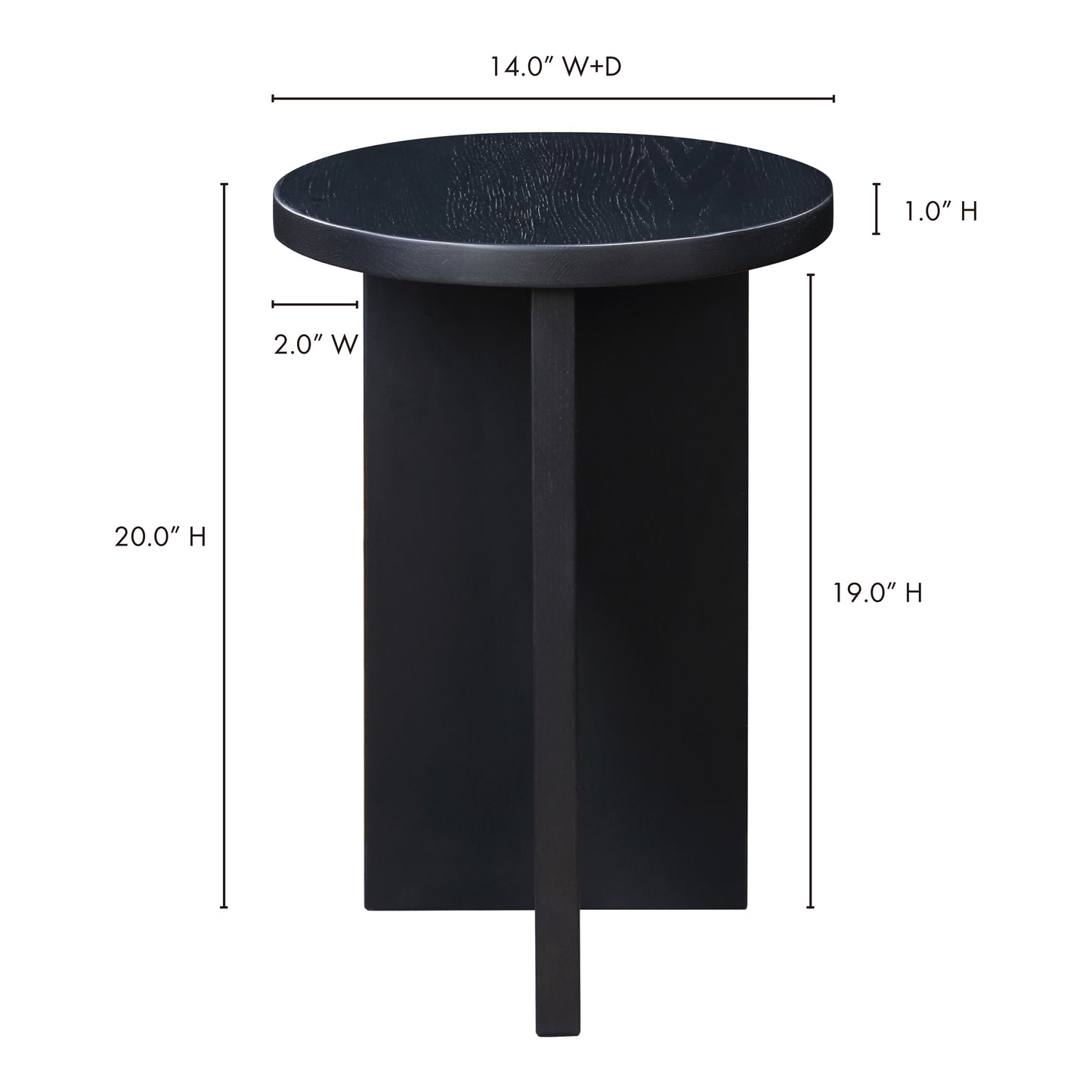 Grace Accent Table Black by Moe's Home