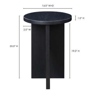 Grace Accent Table Black Oak by Moe's Home