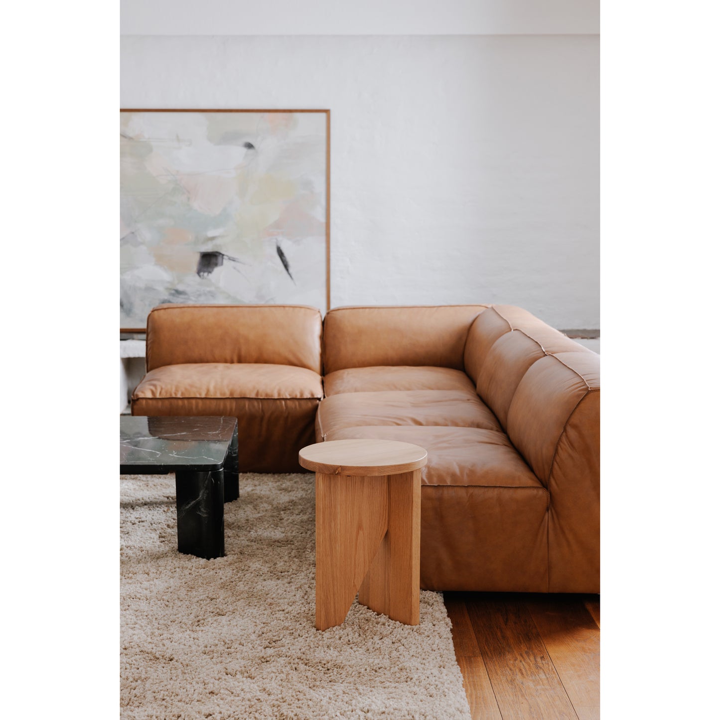 Grace Accent Table Natural Oak by Moe's Home