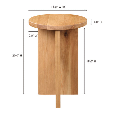 Grace Accent Table Natural Oak by Moe's Home