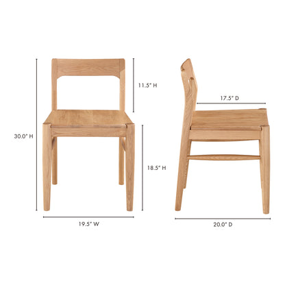 Owing Dining Chair Natural Oak - Set Of Two