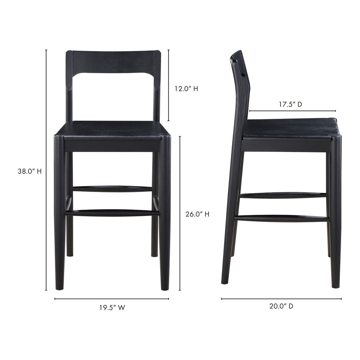 Owing Counter Stool Black by Moe's Home