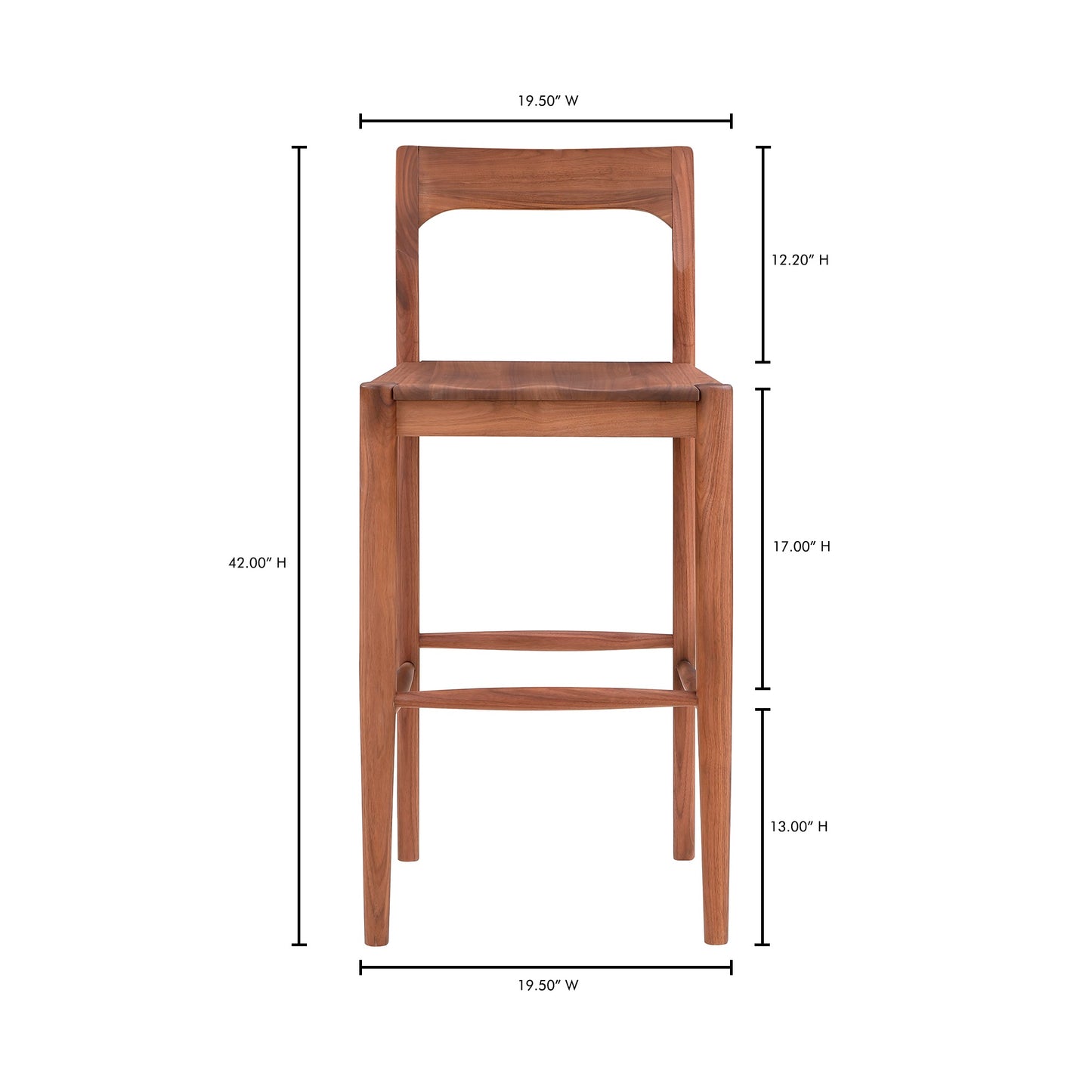 Owing Barstool Walnut Brown by Moe's Home