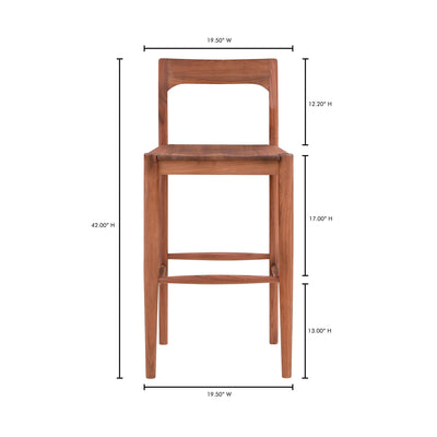 Owing Barstool Walnut Brown by Moe's Home