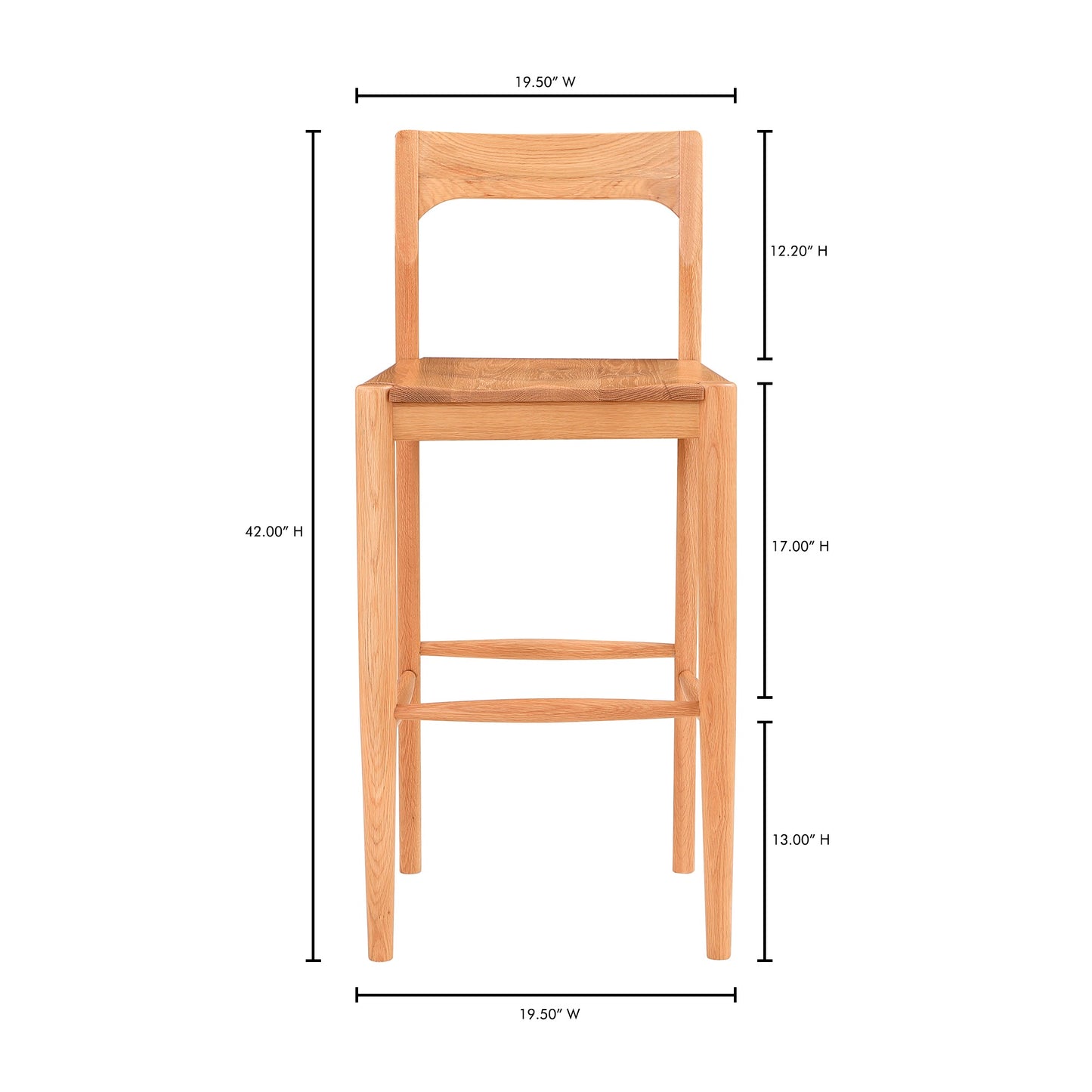 Owing Barstool Natural Oak by Moe's Home