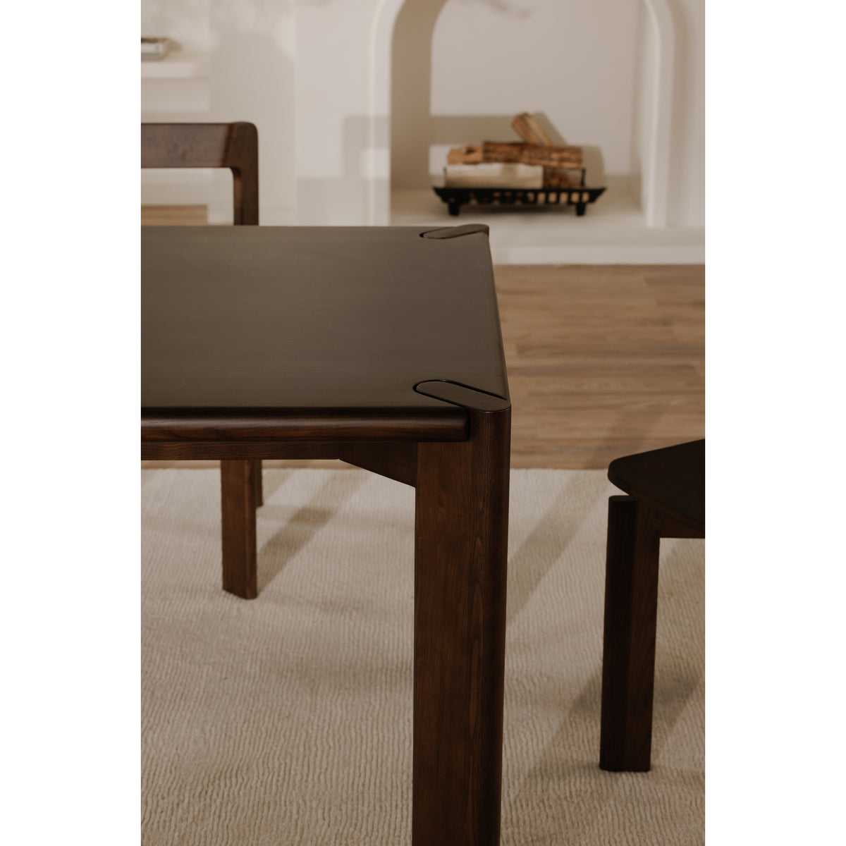 Daifuku Large Dining Table Walnut Stained Ash by Moe's Home