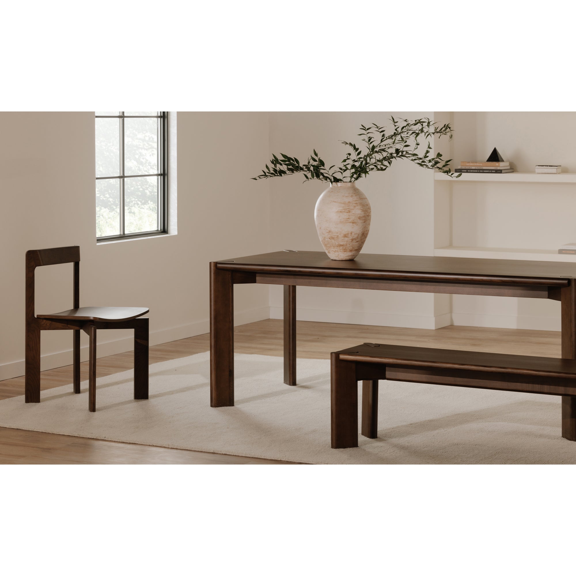 Daifuku Large Dining Table Walnut Stained Ash by Moe's Home