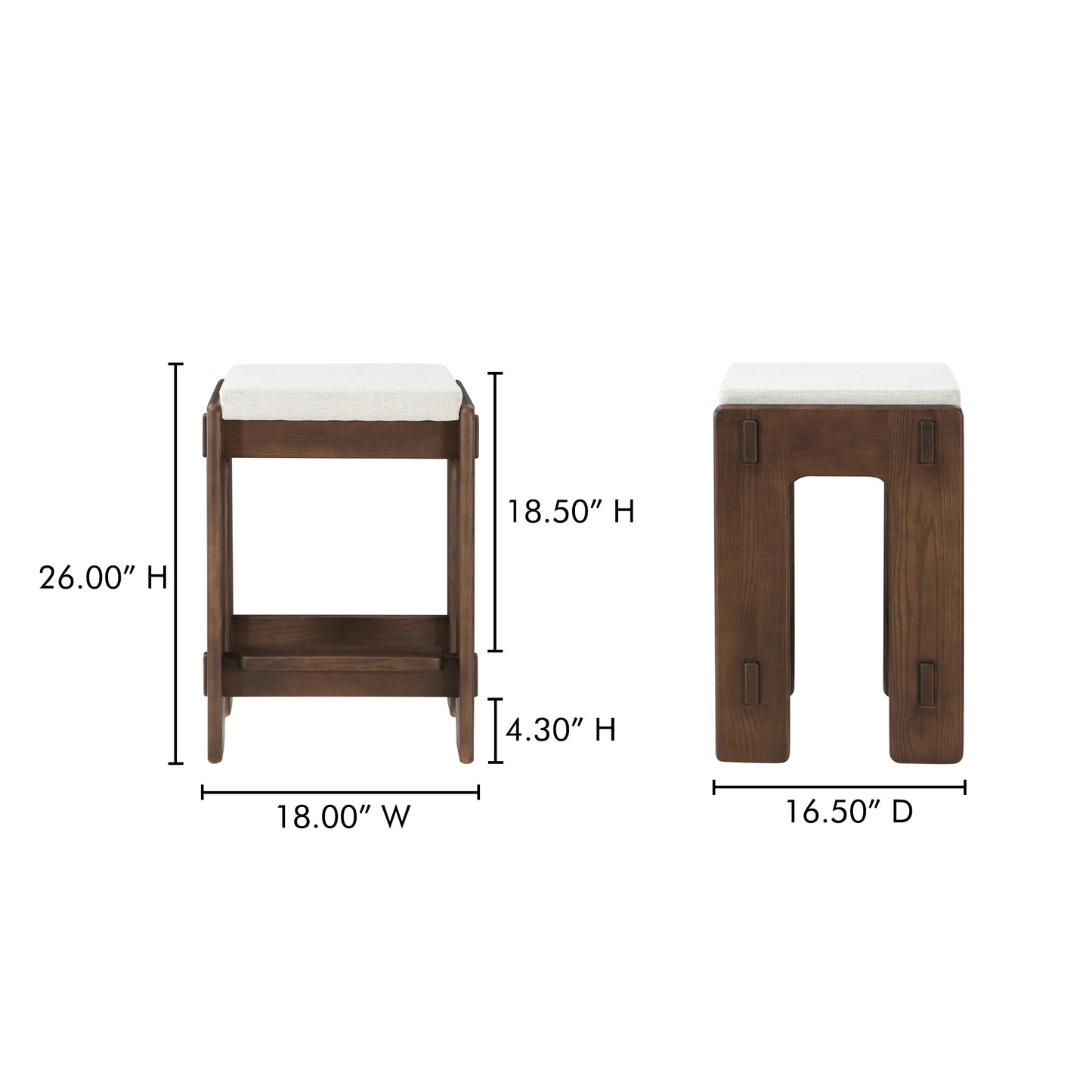 Ashby Counter Stool Brown by Moe's Home