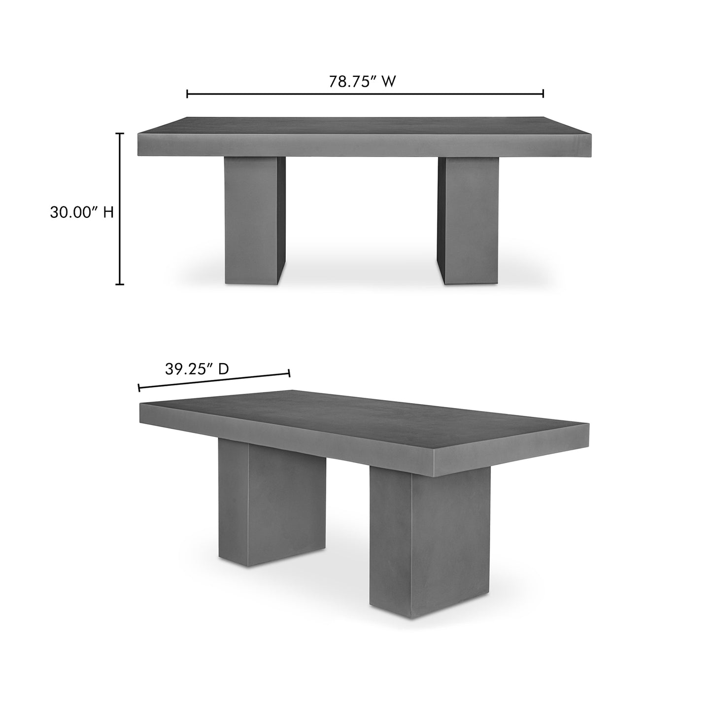 Antonius Outdoor Dining Table Dark Grey by Moe's Home