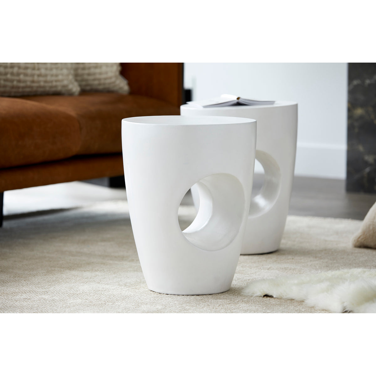 Aylard Outdoor Stool Cream White by Moe's Home