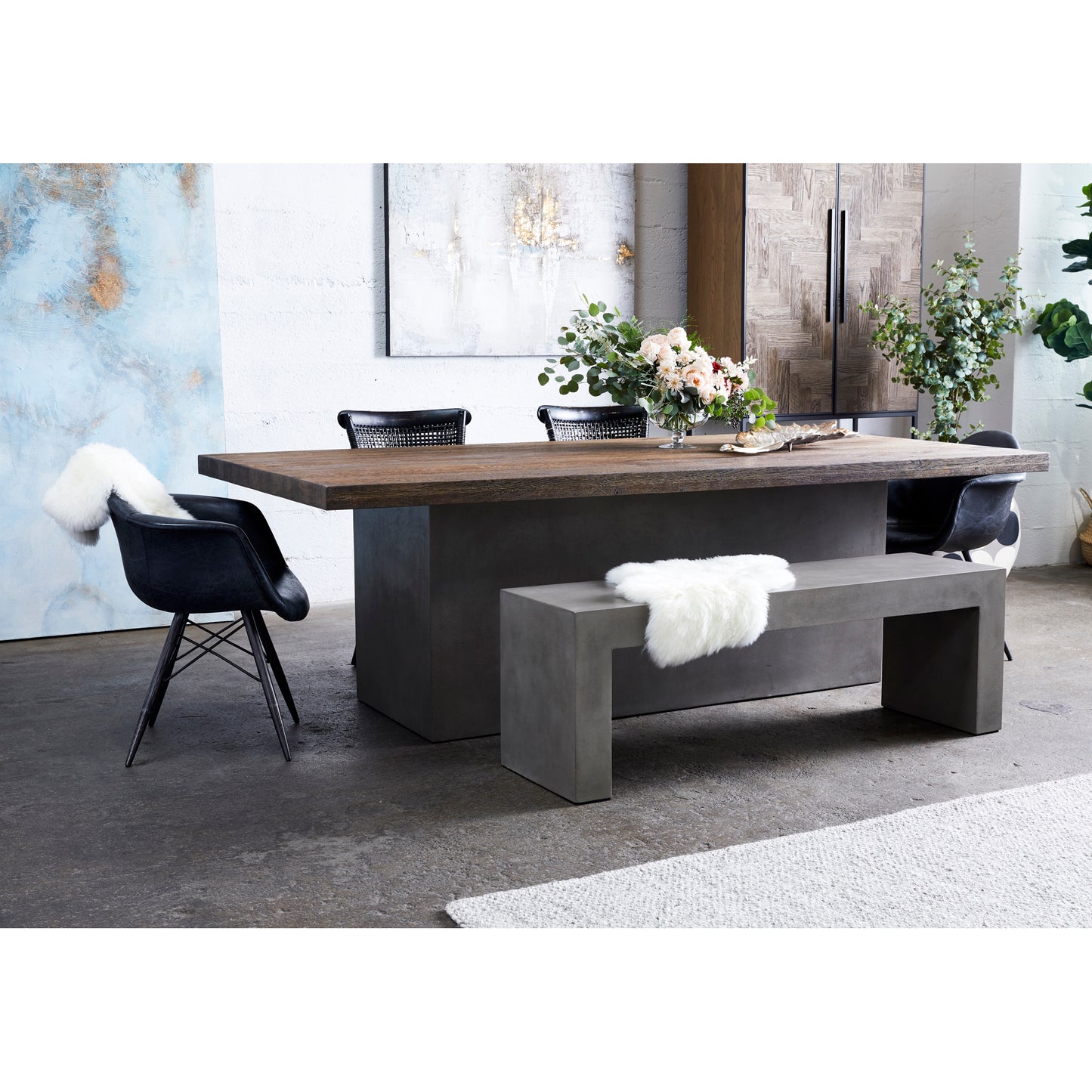 Lazarus Outdoor Bench Dark Grey by Moe's Home