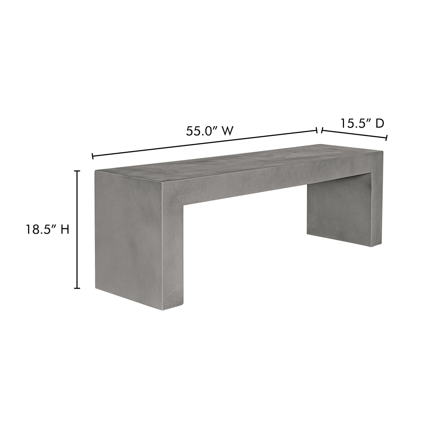 Lazarus Outdoor Bench Dark Grey by Moe's Home