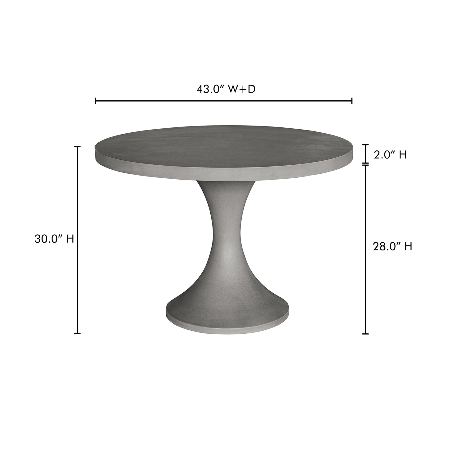 Isadora Outdoor Dining Table Dark Grey by Moe's Home