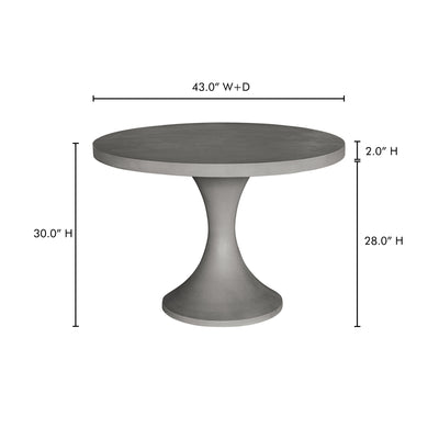 Isadora Outdoor Dining Table Dark Grey
