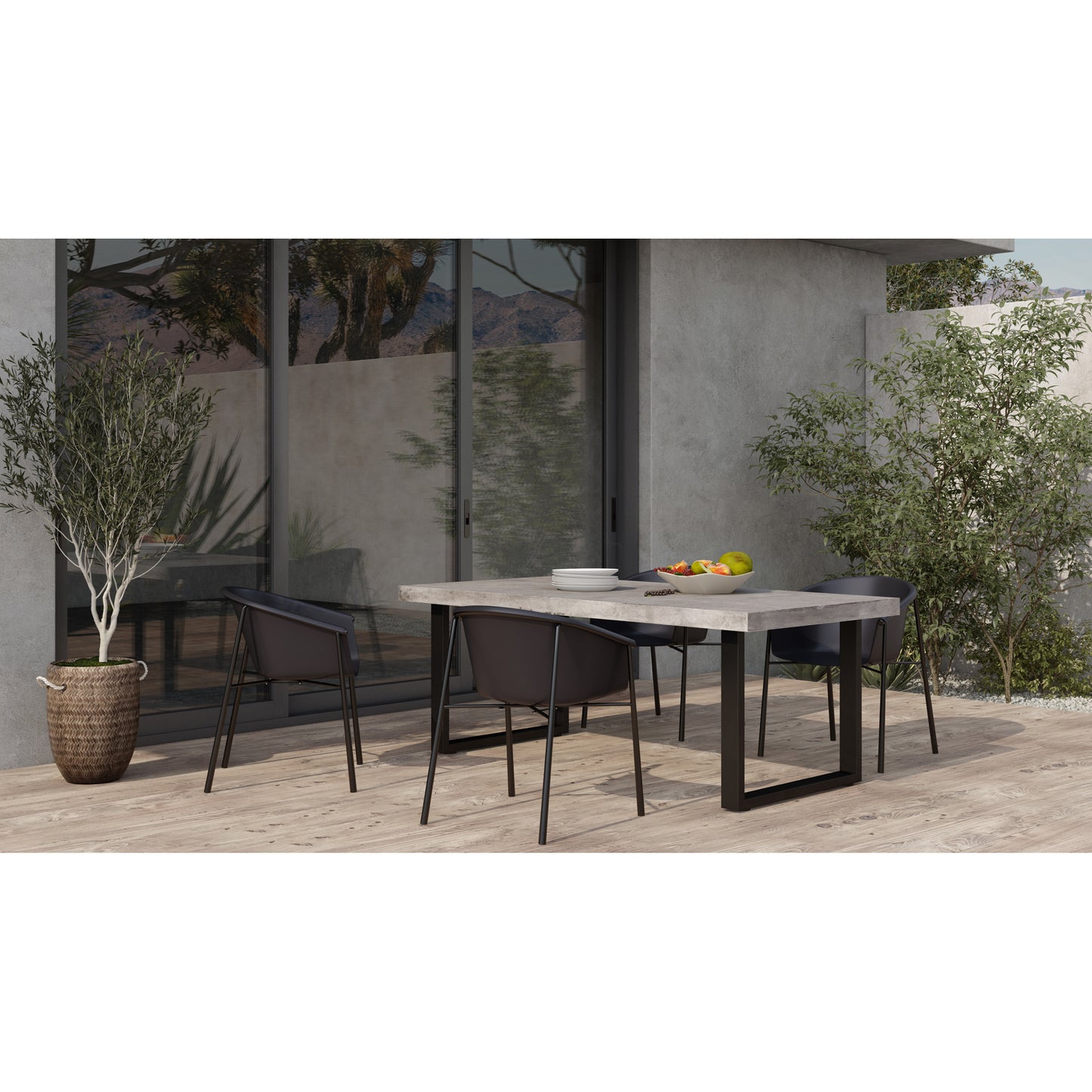 Jedrik Large Outdoor Dining Table Dark Grey by Moe's Home