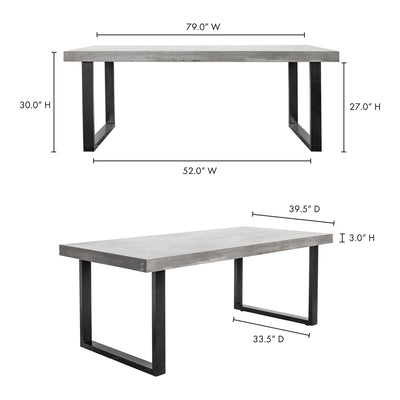 Jedrik Large Outdoor Dining Table Dark Grey