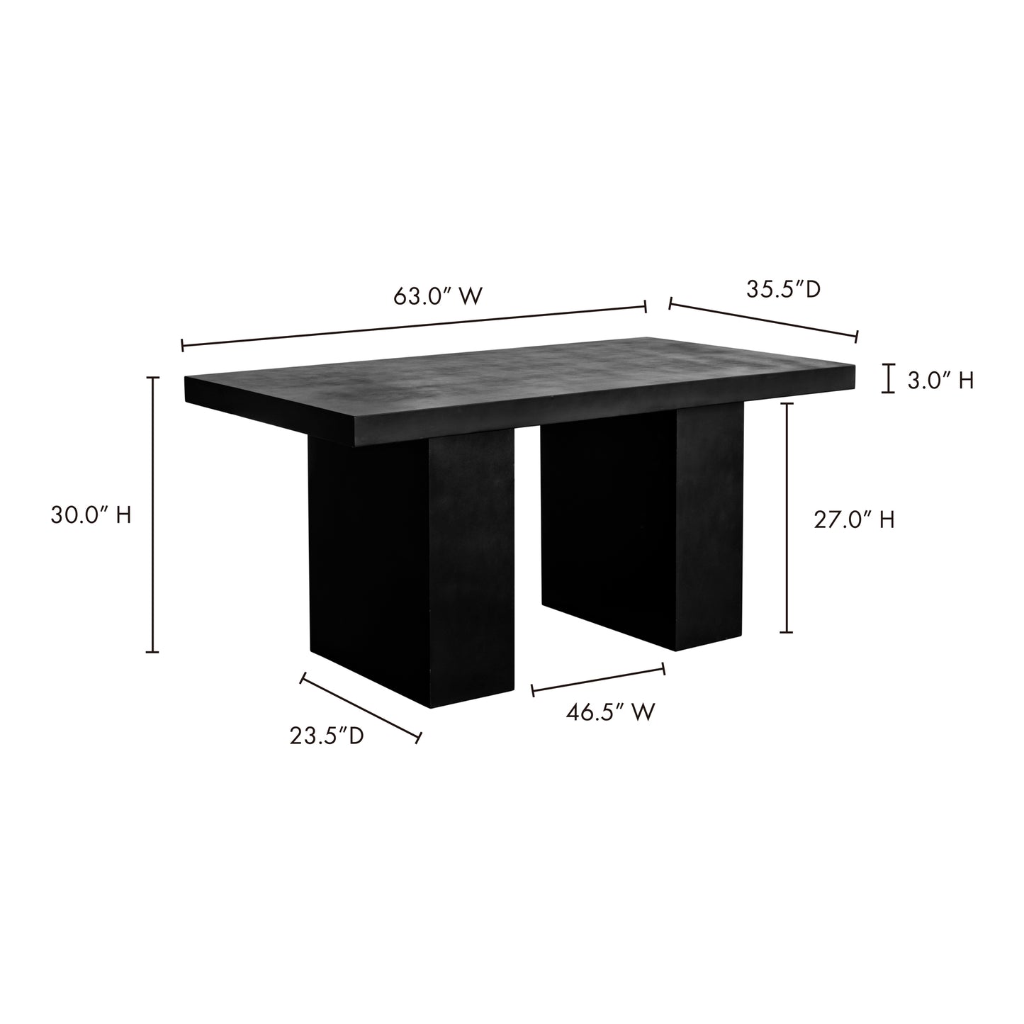 Aurelius 2 Outdoor Dining Table Black by Moe's Home