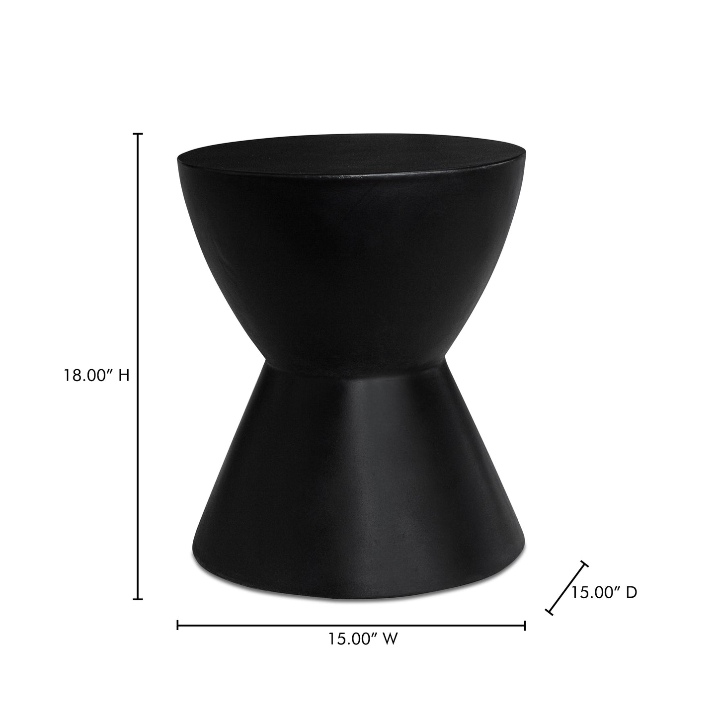 Hourglass Outdoor Stool Black by Moe's Home