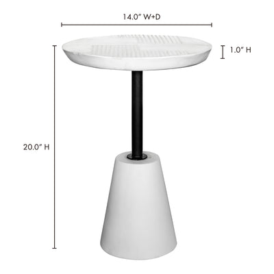 Foundation Outdoor Accent Table White by Moe's Home