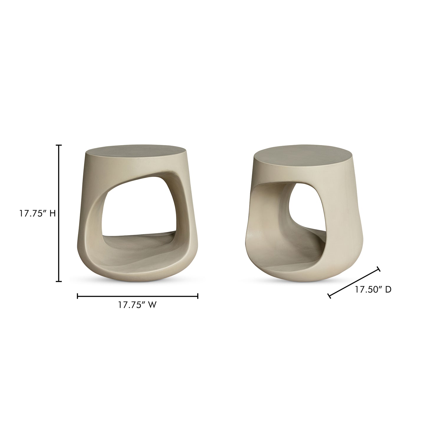Rothko Outdoor Stool Cream by Moe's Home