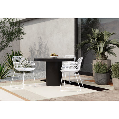 Cassius Round Outdoor Dining Table Black