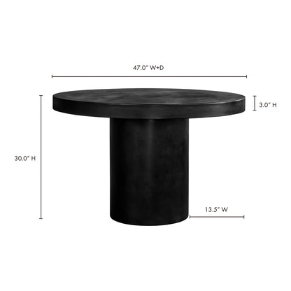 Cassius Round Outdoor Dining Table Black