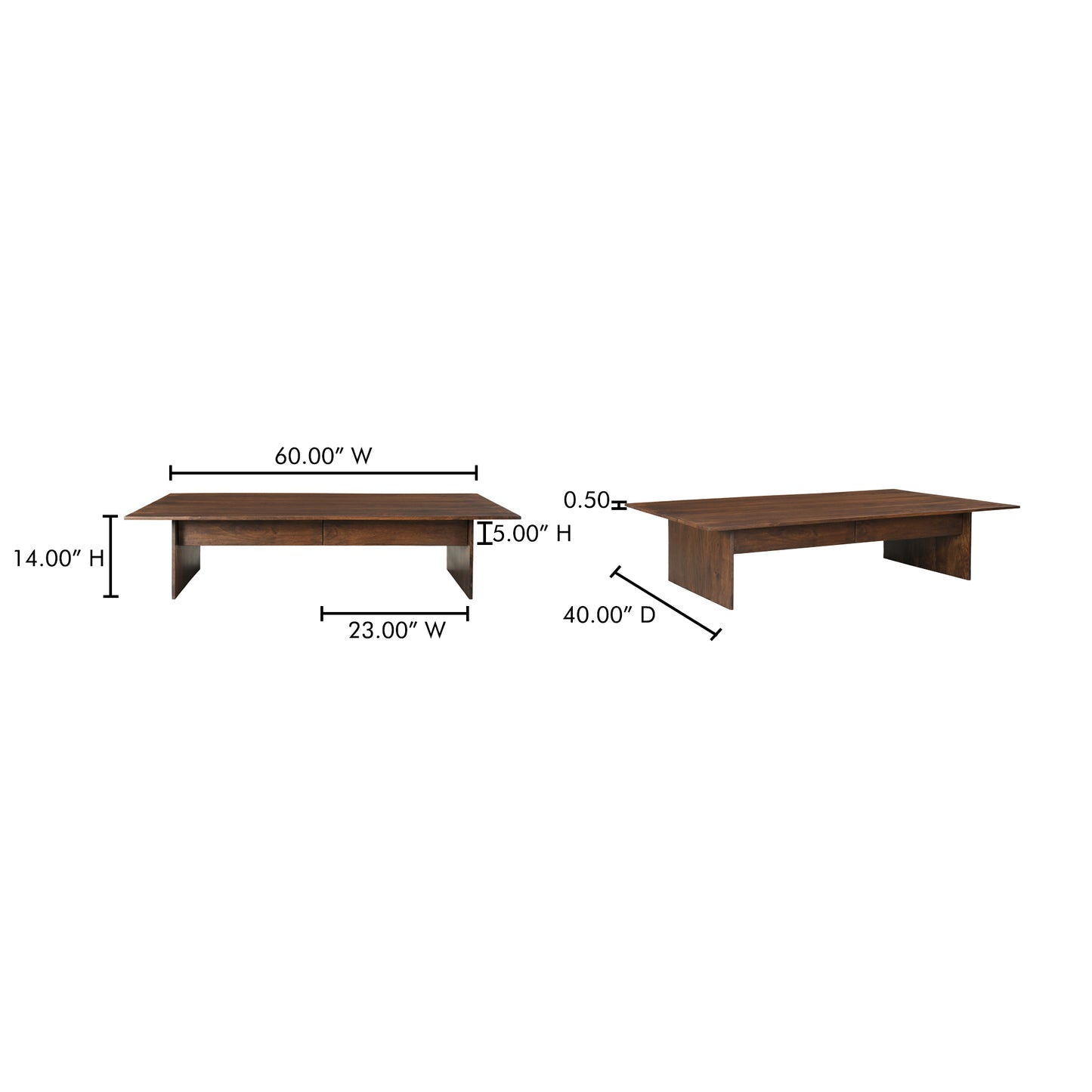 Everett Coffee Table Dark Brown by Moe's Home
