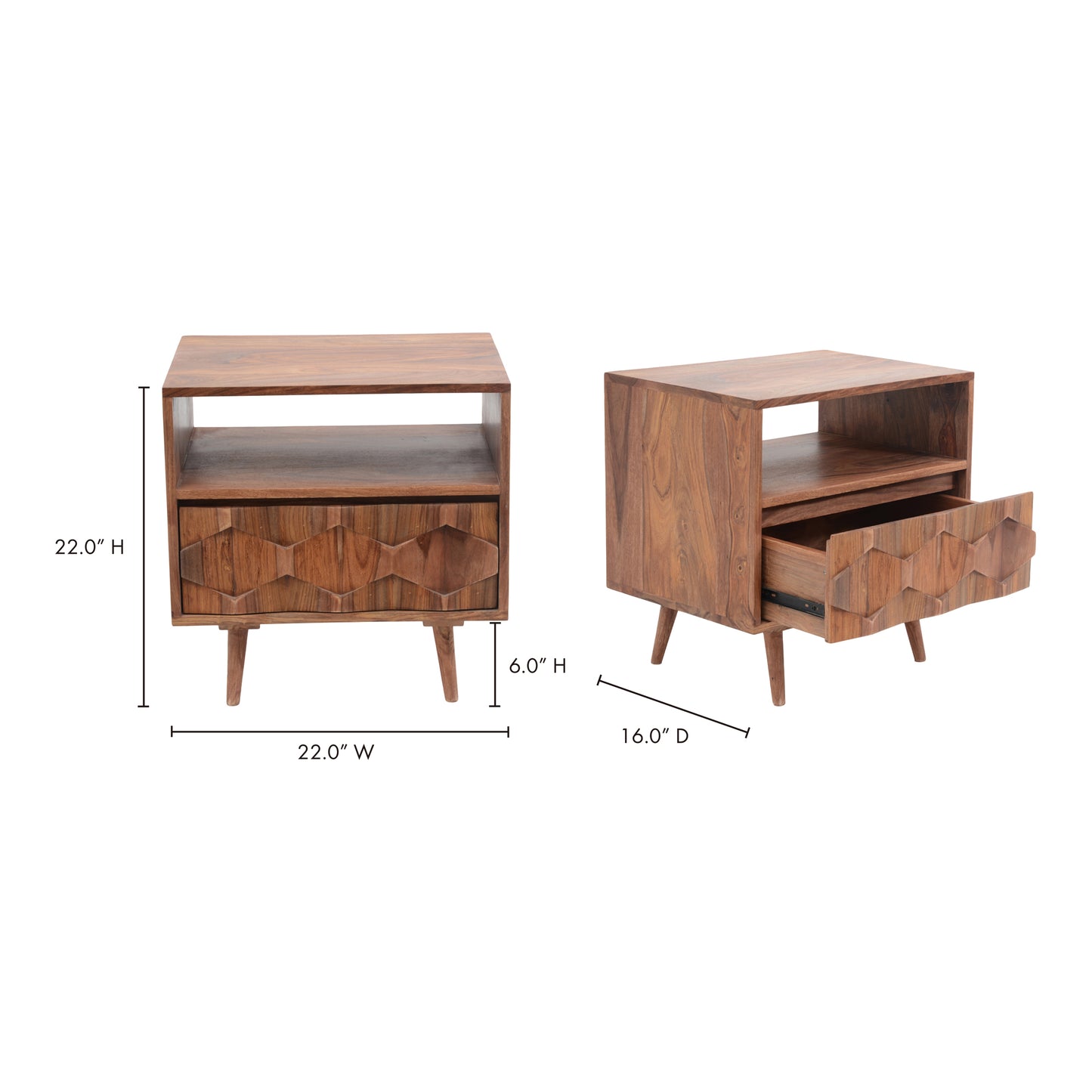 O2 Nightstand Natural by Moe's Home