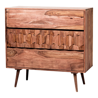 O2 3 Drawer Nightstand Natural