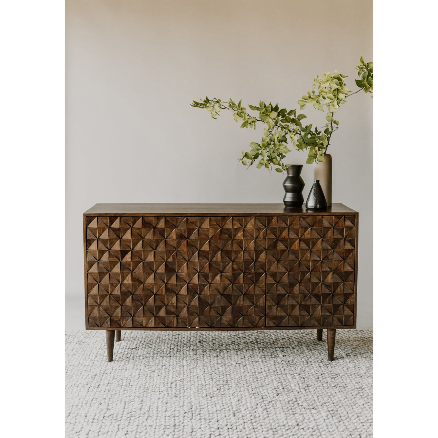 Pablo 3 Door Sideboard Dark Brown by Moe's Home