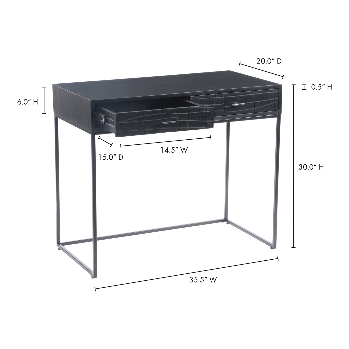 Atelier Desk Black by Moe's Home