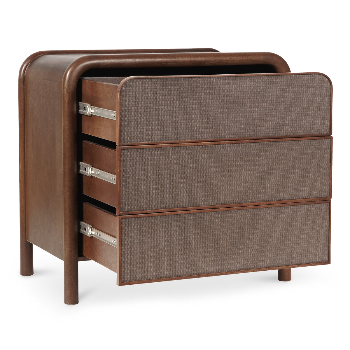 Rye 3 Drawer Nightstand Warm Brown by Moe's Home