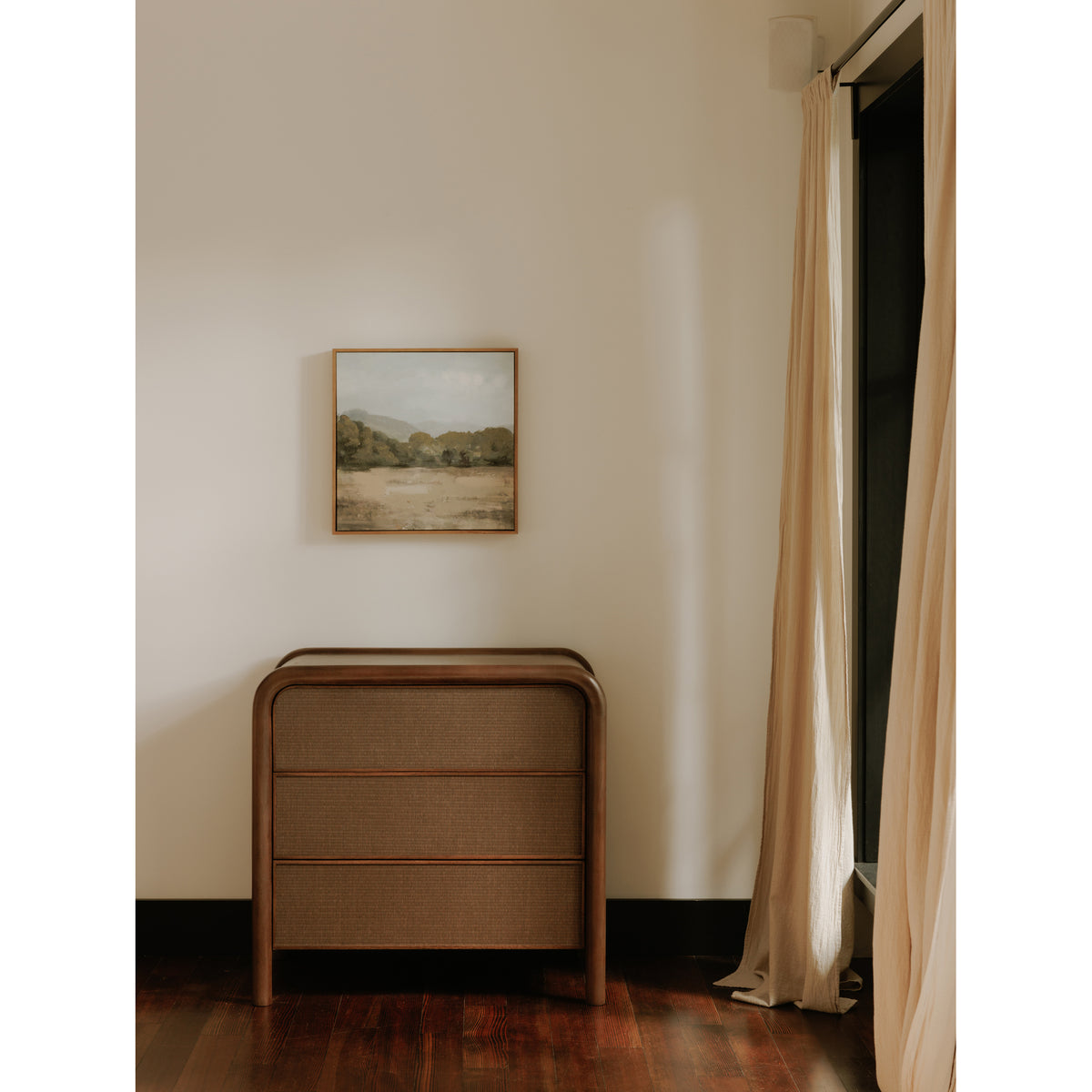 Rye 3 Drawer Nightstand Warm Brown by Moe's Home