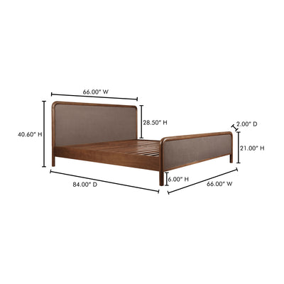 Rye Queen Bed Warm Brown by Moe's Home