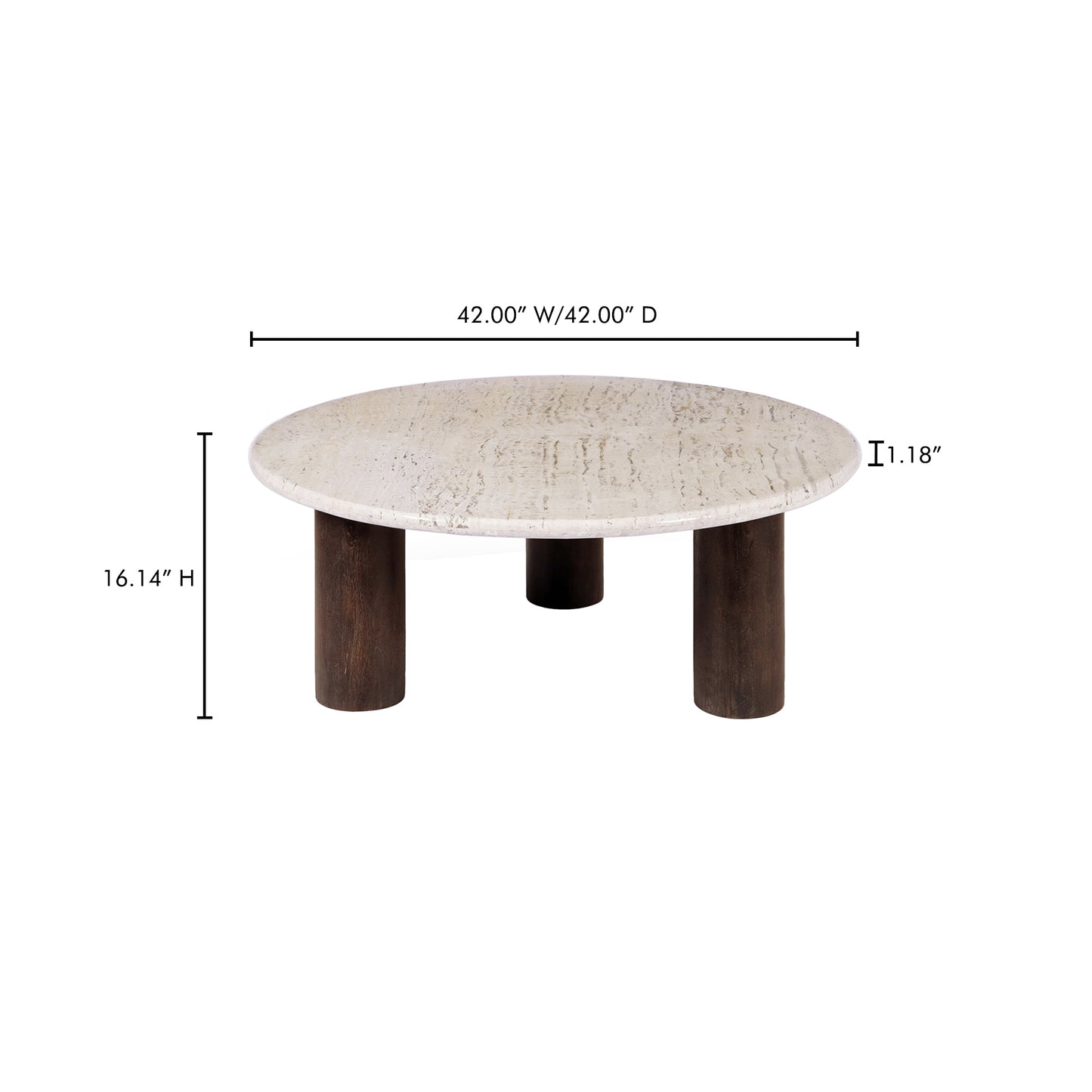 Landon Coffee Table Beige Travertine by Moe's Home