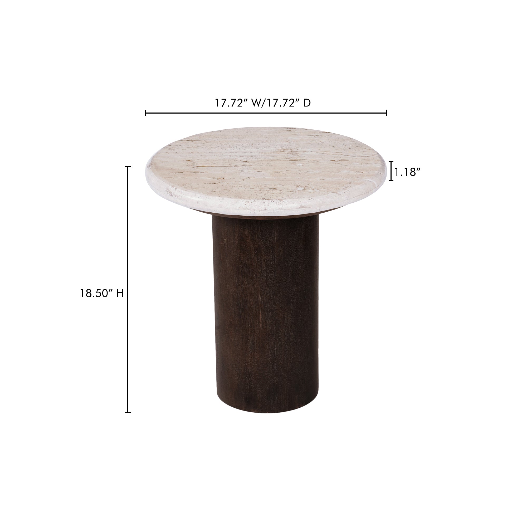 Landon Accent Table Beige Travertine