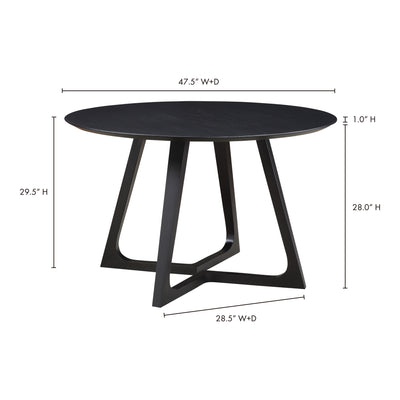 Godenza Round Dining Table Black by Moe's Home
