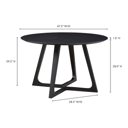Godenza Round Dining Table Black