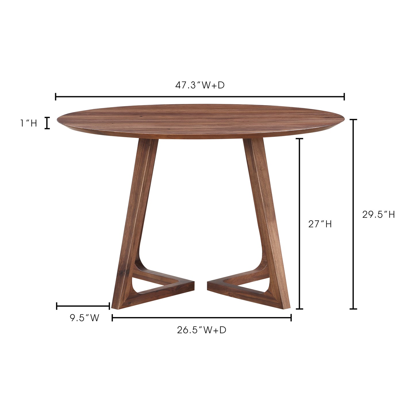 Godenza Round Dining Table Brown by Moe's Home